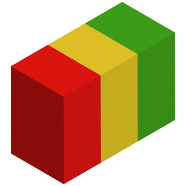 Gine Ulusal Bayrağı - Isometric 3D görüntüleme.