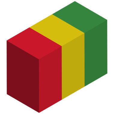 Gine Ulusal Bayrağı - Isometric 3D görüntüleme.