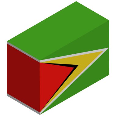 Guyana Ulusal Bayrağı - Isometric 3D görüntüleme.