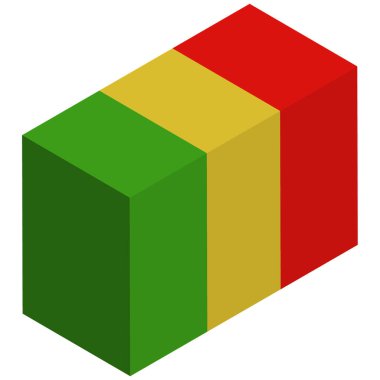 Mali Ulusal Bayrağı - Isometric 3D görüntüleme.