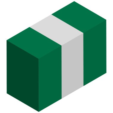 Nijerya Ulusal Bayrağı - Isometric 3D görüntüleme.