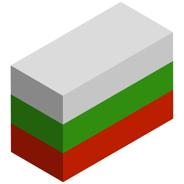 Bandeira Nacional Bulgária Isometric Rendering — Vetor de Stock