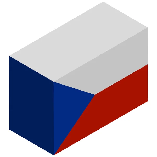 National Flag Czech Republic Isometric Render — стоковий вектор