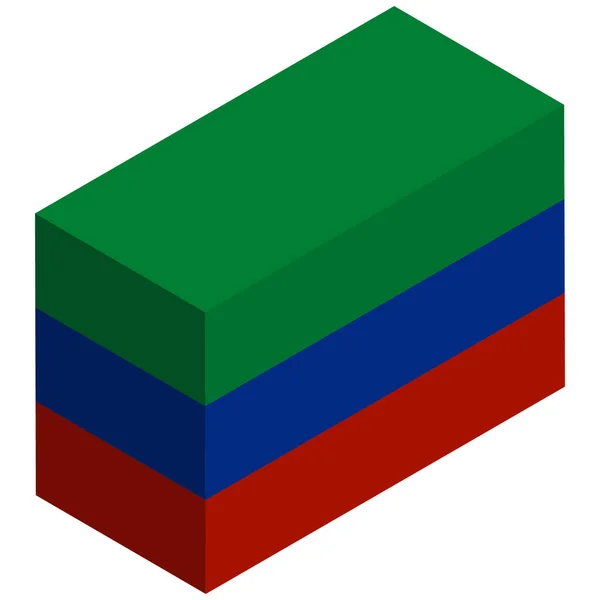 Bandeira Nacional Daguestão Isométrica Renderização —  Vetores de Stock