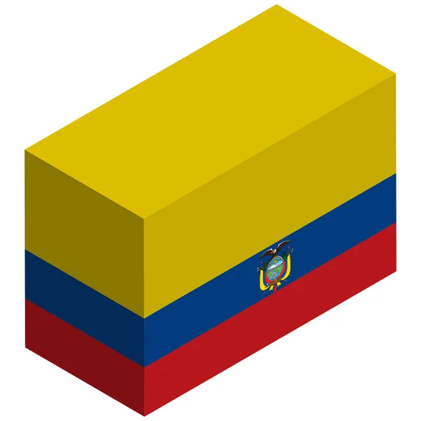 Bandera Nacional Ecuador Isométrico Renderizado — Archivo Imágenes Vectoriales