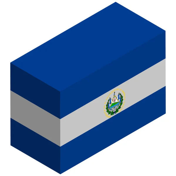 Bandera Nacional Salvador Isométrico Renderizado — Archivo Imágenes Vectoriales