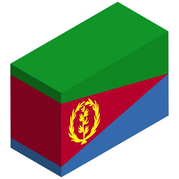 Bandera Nacional Eritrea Isométrico Renderizado — Vector de stock