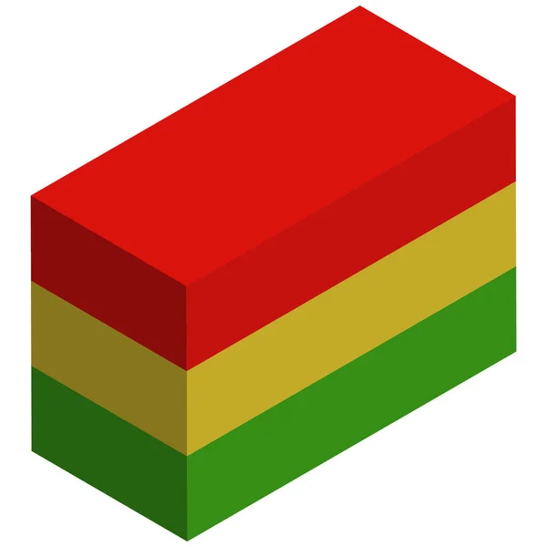 Nationalflagge Von Ghana Isometrische Darstellung — Stockvektor