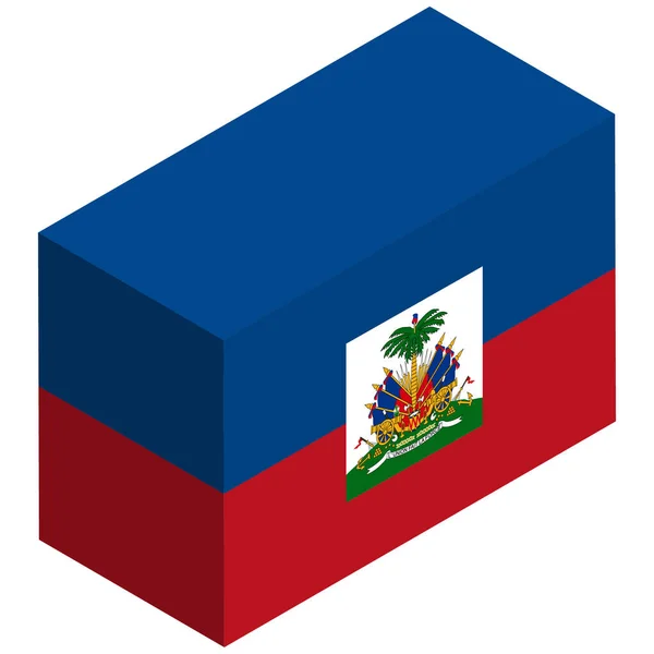 Bandeira Nacional Haiti Isométrica Renderização —  Vetores de Stock