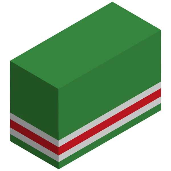 Bandiera Nazionale Ichkeria Rendering Isometrico — Vettoriale Stock