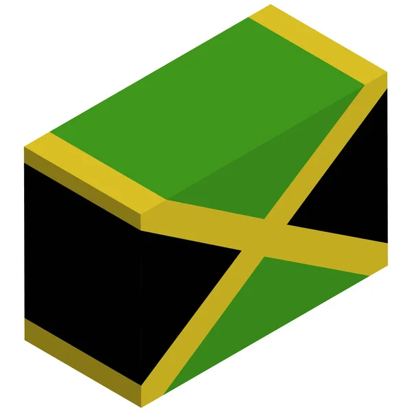 Nationalflagge Jamaikas Isometrische Darstellung — Stockvektor