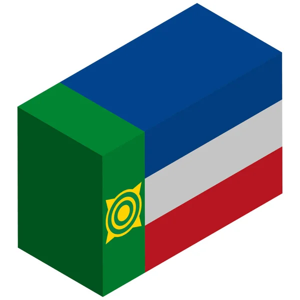 Bandiera Nazionale Khakassia Rendering Isometrico — Vettoriale Stock