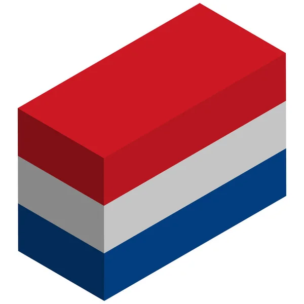Nationale Vlag Van Luxemburg Isometrische Weergave — Stockvector