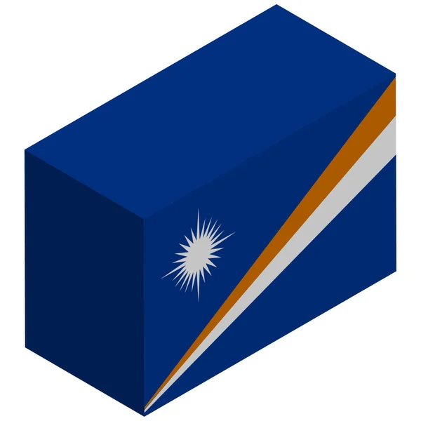 Národní Vlajka Marshallových Ostrovů Isometric Rendering — Stockový vektor