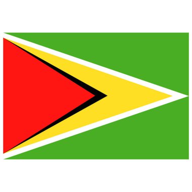 Guyana 'nın Ulusal Bayrağı - Düz Renk Simgesi.