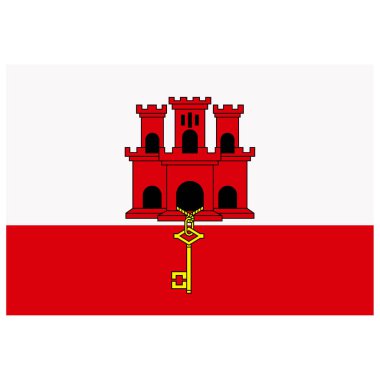 Cebelitarık 'ın Ulusal Bayrağı - Düz renk simgesi.