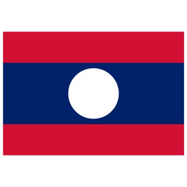 Laos 'un Ulusal Bayrağı - Düz Renk simgesi.