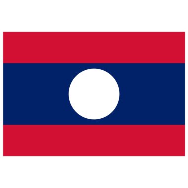 National flag of Laos - Flat color icon. clipart