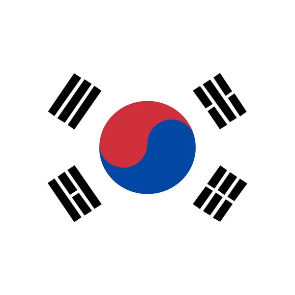 Nationale Vlag Van Zuid Korea Vlakke Kleur Pictogram — Stockvector