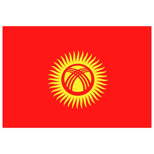 Государственный Флаг Кыргызстана Иконка Плоского Цвета — стоковый вектор