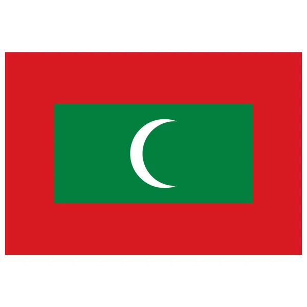 Bandera Nacional Maldivas Icono Color Plano — Vector de stock