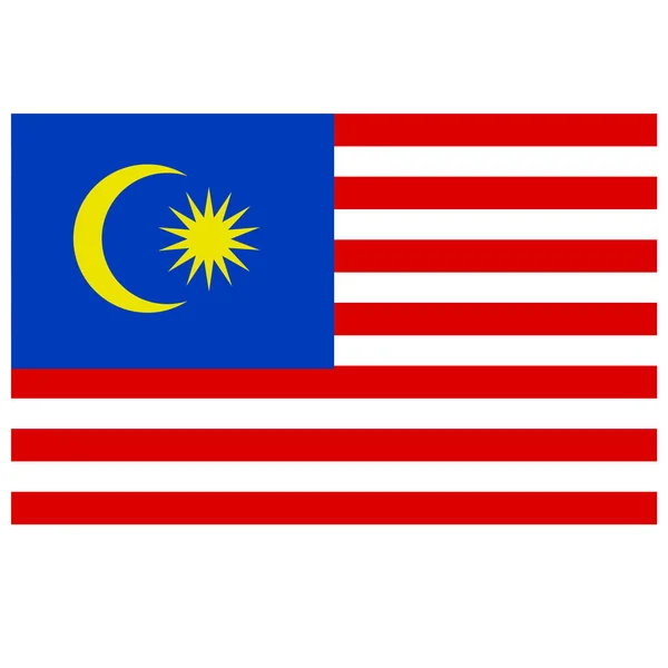 Bendera Nasional Malaysia Ikon Warna Datar - Stok Vektor