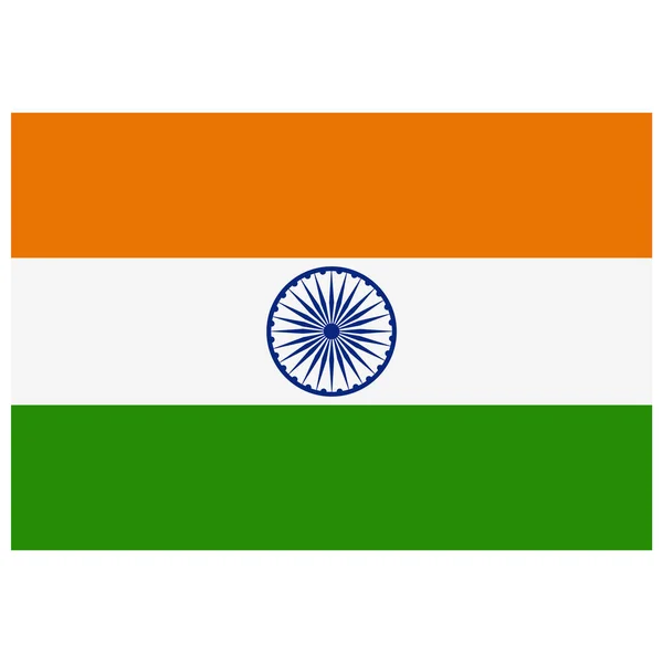 Nationell Flagga Indien Platt Färg Ikon — Stock vektor