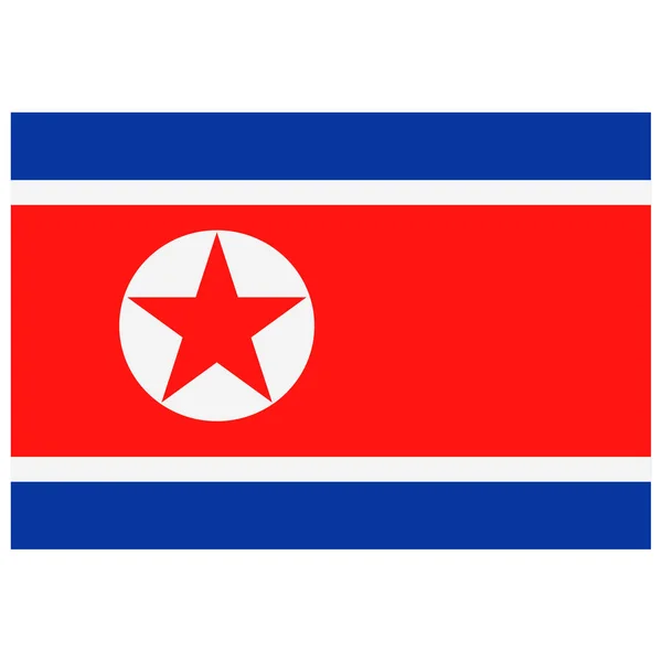 Bandera Nacional Corea Del Norte Icono Color Plano — Archivo Imágenes Vectoriales