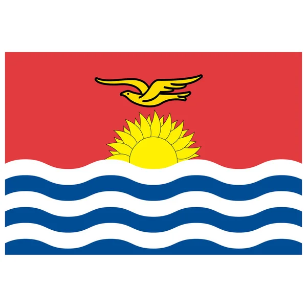 Εθνική Σημαία Κιριμπάτι Flat Color Icon — Διανυσματικό Αρχείο