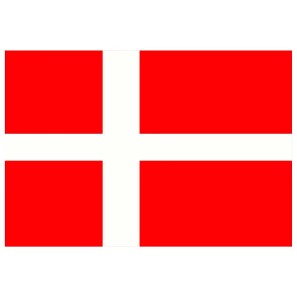 Εθνική Σημαία Της Δανίας Επίπεδη Έγχρωμη Εικόνα — Διανυσματικό Αρχείο
