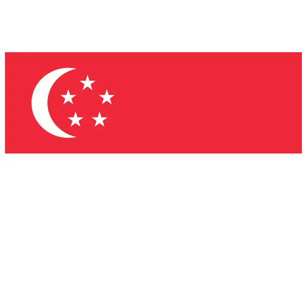 Nationale Vlag Van Singapore Vlakke Kleur Pictogram — Stockvector