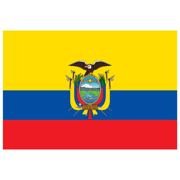 Bandera Nacional Ecuador Icono Color Plano — Vector de stock