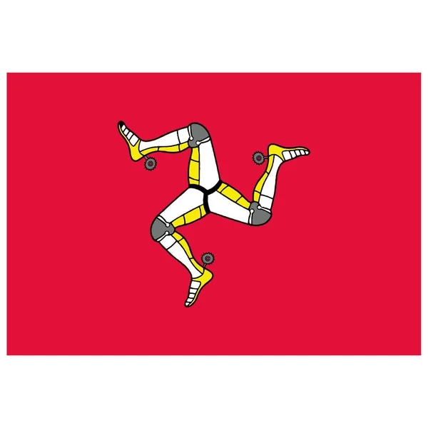 Nationalflagge Der Isle Man Symbol Mit Flacher Farbe — Stockvektor