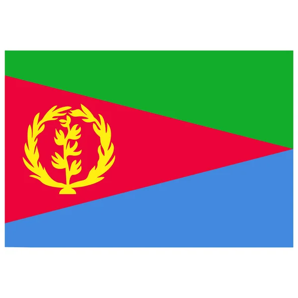 Bandera Nacional Eritrea Icono Color Plano — Vector de stock