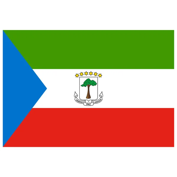 Bandeira Nacional Guiné Equatorial Ícone Cor Plana — Vetor de Stock