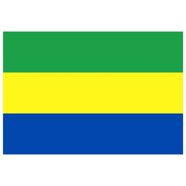 加蓬国旗 平面彩色图标 — 图库矢量图片