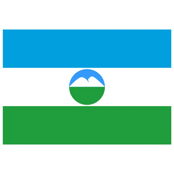 カバルディノ バルカリアの国旗 フラットカラーアイコン — ストックベクタ