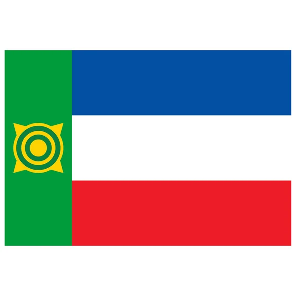 Nationalflagge Von Chakassien Symbol Mit Flacher Farbe — Stockvektor