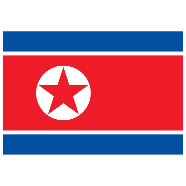 Nemzeti Zászló Észak Korea Lapos Színű Ikon — Stock Vector