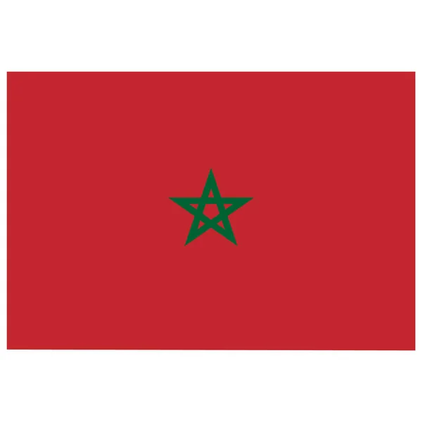 Bandera Nacional Marruecos Icono Color Plano — Vector de stock