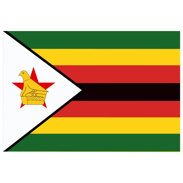National Flag Zimbabwe Flat Color Icon — Stock Vector
