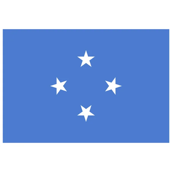 National Flag Micronesia Federated States Flat Color Icon — стоковий вектор