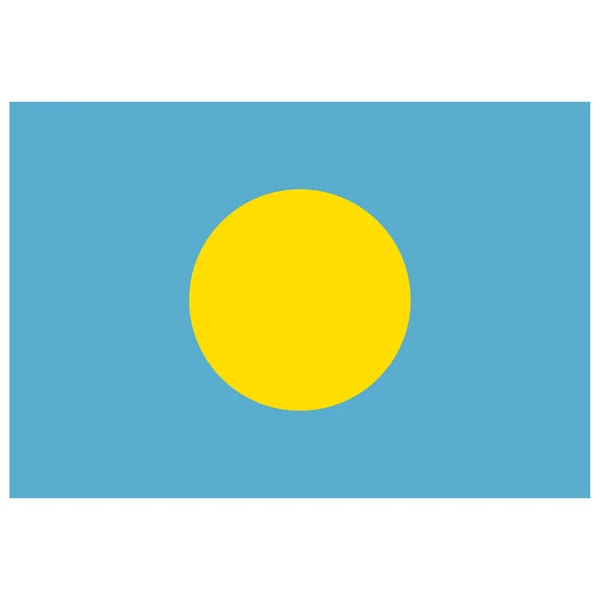 Palau Nun Ulusal Bayrağı Düz Renk Simgesi — Stok Vektör