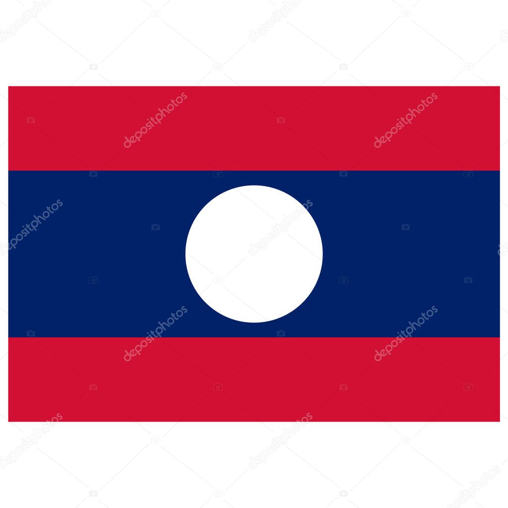 National flag of Laos - Flat color icon.