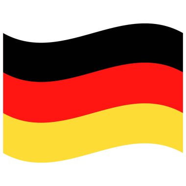 Almanya Ulusal Bayrağı - Düz renk simgesi.