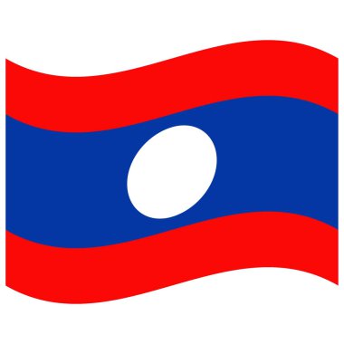 Laos 'un Ulusal Bayrağı - Düz Renk simgesi.
