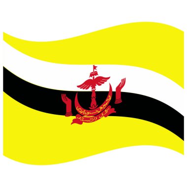 Brunei 'nin Ulusal Bayrağı - Düz Renk Simgesi.