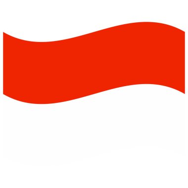 Endonezya 'nın Ulusal Bayrağı - Düz Renk Simgesi.