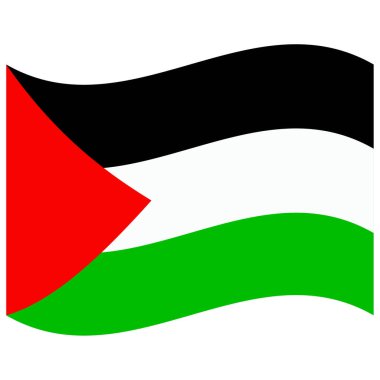 Filistin 'in Ulusal Bayrağı - Düz Renk Simgesi.
