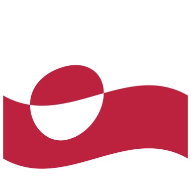 Grönland 'ın Ulusal Bayrağı - Düz Renk Simgesi.